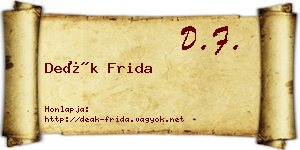 Deák Frida névjegykártya